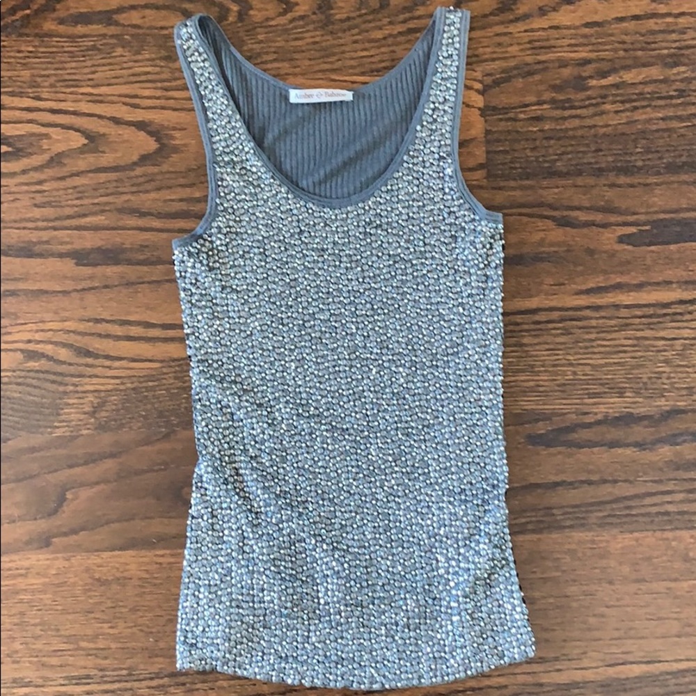 Calypso Blue/Grey Sequined Tank size XS/34